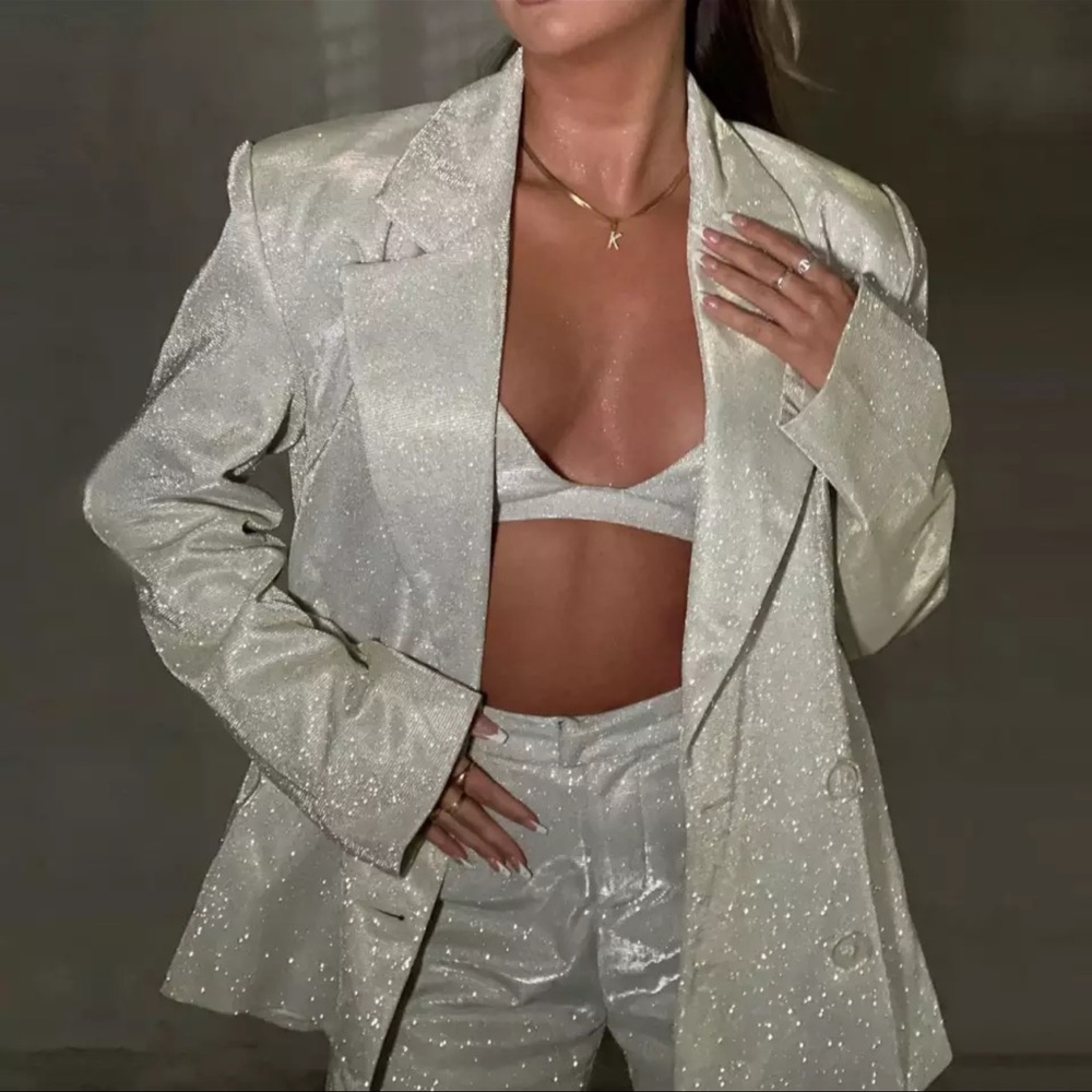 Women's Glitter Suits Matching Set